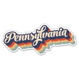 Squiddy Pennsylvania Retro Letters Style - Vinyl Sticker Decal for Phone, Laptop, Water Bottle (3" Wide)