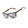 KINGSEVEN Design Wooden Polarised Rectangular Sunglasses for Men, Walnut Wood