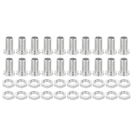 PATIKIL M10x20mm Hex Bolts and Nuts Kit, 20 Set Fine Thread Hollow Screws Assortment Hexagon Head Screw Through Hole Bolt Chandelier Fasteners