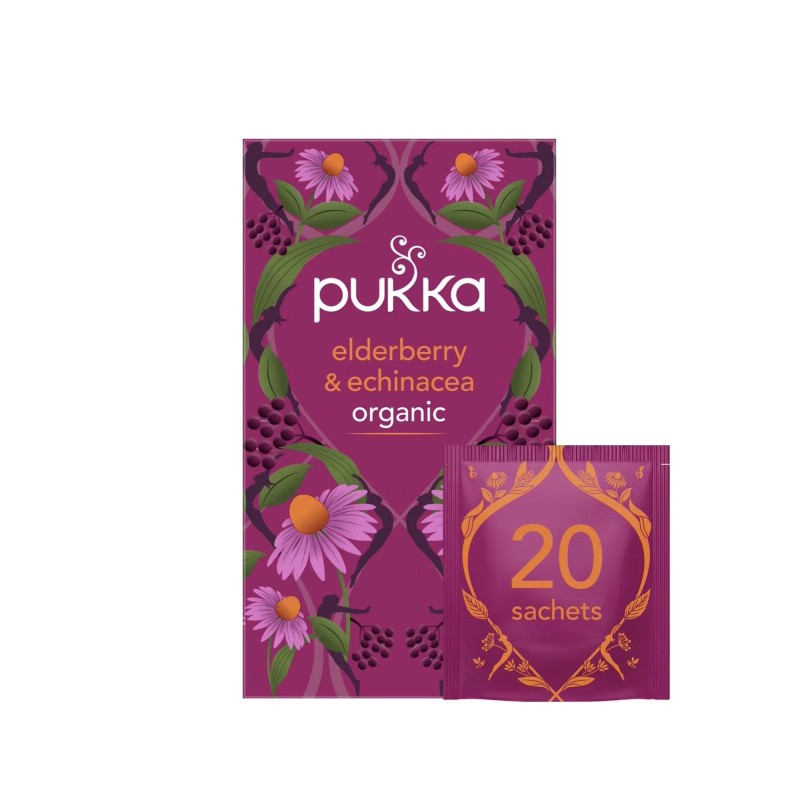 Pukka Herbs Organic Pukka Herbal Tea Elderberry & Echinacea Caffeine
