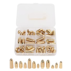 OUKENS 46pcs Fishing Brass Sinkers Weights Kit, Fishing Sinker Weights, Tackle Sinkers with Box for Freshwater Saltwater Bass Fishing