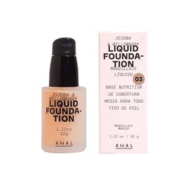 AHAL - Maquillaje Líquido con Jojoba y Aloe, Cobertura Media, Acabado Mate, Skincare, Ideal para Todo Tipo de Piel, 32g (03, 32)