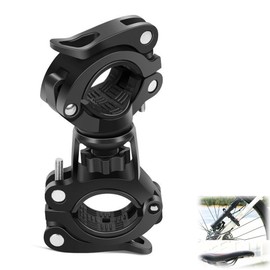 BBRONDDH【自転車 ライト】ホルダー ブラック 1個 360度回転 クランプ式 ハンドルマウント フラッシュライト 対応 ナイトライド