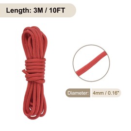 Rebower 550 Paracord Rope 3 m, 4mm Thin Paracord Nylon Cord 7-Strand Core [for Tent Camping Outdoor Gear] - Red