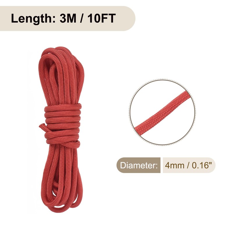 Rebower 550 Paracord Rope 3 m, 4mm Thin Paracord Nylon