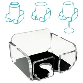 Clear Acrylic Wine Glass Holder for Bathtub and Shower