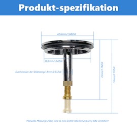 Bathtub Plug Drain Plug Bath Plug Bath Plug Bath Plug Bathtub Drain Plug Universal Plug with Adjustable Screw Bath Plug 43 mm (A)