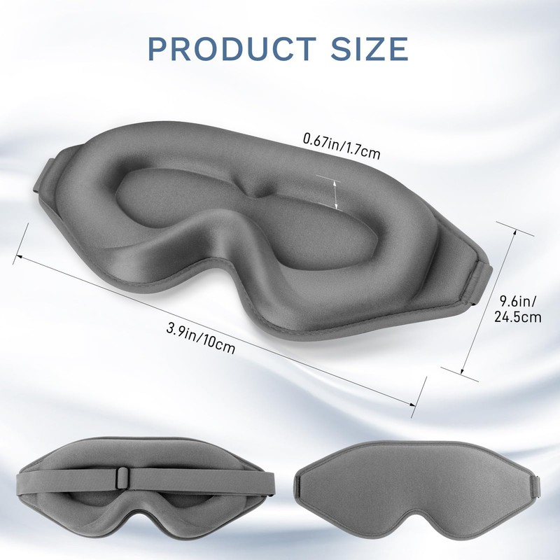 FlyCoco 99% Fully Block Out Light Eye Sleep Mask, 3D