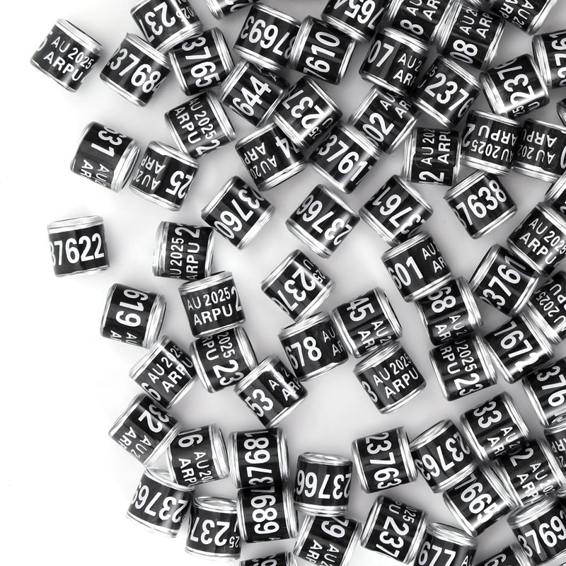 FULAIERGD 100Pcs Multicolor Aluminium Pigeon Leg Rings Dove Leg Rings