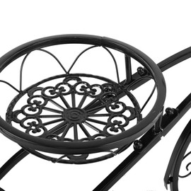 ETHY, Black ,32.3x20x9.4in Tricycle Plant Stand Flower Pot Cart Holder Ideal for Home Garden and Patio,Great Gift for Plant Lovers, Housewarming, Mother’s Day - Parisian Style