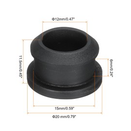 MECCANIXITY 10Pcs Snap Rubber Grommet Plug Mount Dia 16mm ID 12mm Seal Anti-Scratch for Electrical Box Cable Pipe Black