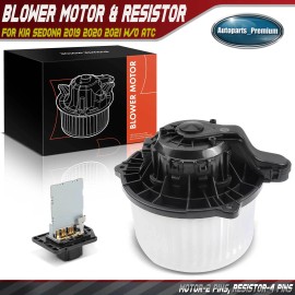 Unbranded New Front HVAC Blower Motor &Resistor Kit for Kia Sedona 2019 2020 2021 Santa Fe