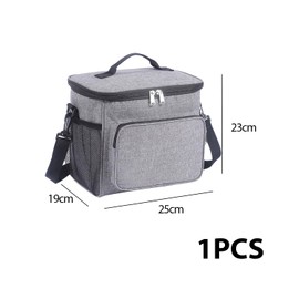 1 Piece Aluminum Foil Insulated Bag, Leakproof Lunch Box Bag, Large Capacity Picnic Bag, Portable Lunch Bag, Reusable, Suitable for Camping, Travel, Work (Grey)