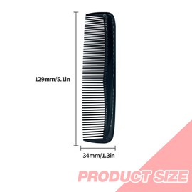 8 Pcs Hair Combs for Women and Men, Mens Comb Pocket Combs, Mens Hair Comb Fine and Standard Tooth Hair Cutting Comb Fine Dressing Styling Combs Hairdressing Barber Salon Comb (Black)