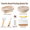 TeamFar Bread Proofing Basket Set, 9” Round & 10” Oval