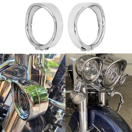 HDBUBALUS Chrome Visor Style Turn Signal Trim Ring Cover Fit for Harley Touring Electra Glide Road King Softail