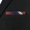 S&W SHLAX&WING Mens Pocket Square Striped Stripes Red Blue Large