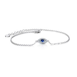 VONALA 925 Sterling Silver Evil Eye Bracelet Cubic Zirconia Jewellery Birthday Gifts for Women