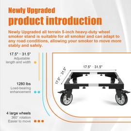 I'Ezonk 5 Inch Casters Wheels All Steel Smoker Stand，Electric Smoker&Vertical Electric Smoker&Digital Electric Smoker Universal Mobile Stand