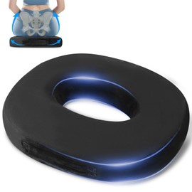 Orthopaedic Seat Cushion, Round, Coccyx Cushion Made of Memory Foam, Doughnut Cushion, Ergonomic Coccyx Cushion for Wheelchairs, Memory Foam Coccyx Cushion, Promotes Blood Circulation and Relieves the