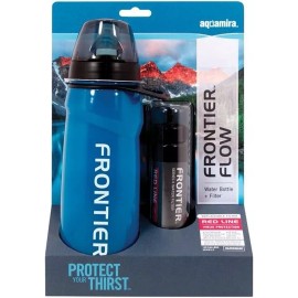 Aquamira Frontier Flow RED Line Series II Filtered Water Bottle - NEW