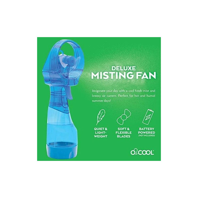 O2COOL Light Blue Portable Misting Fan Handheld Cooling System for