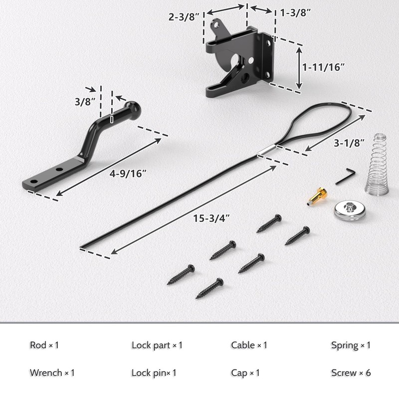 JZVXX Gate Latch with Spring Cable Pull for Fence Gate