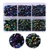 OEMOO 3000pcs Flatback Rhinestones for Crafts,Black AB Crystals Rhinestone,Resin Flatback