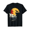 Wolf Graphic Tee Moon Nature Mountains Wildlife Vintage T-Shirt