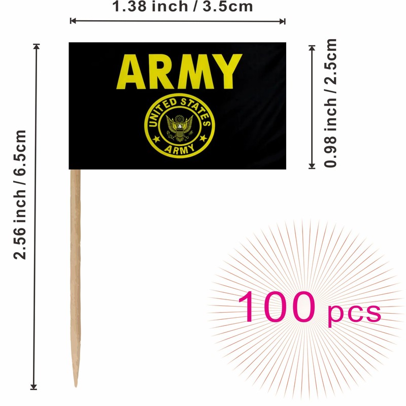 LUSEOAN US Military Toothpick Flag Set Army Armed Forces All