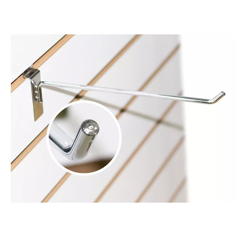 Exhivit Gancho Blister 25 Cms Cromo Panel Ranurado Exhibipanel 50pz
