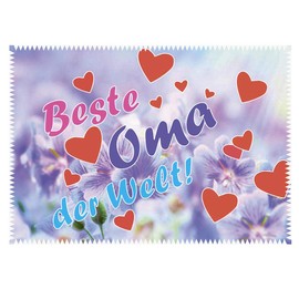 Cleaning Cloth for Glasses with "Bester Opa/Beste Oma der Welt" (Best Grandma in the World) [German Language]