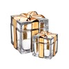 Godinger Small and Large Gold Glass Present Boxes, Set of 2   NEW!!!!