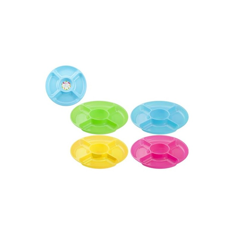 PMS 834051 Assorted Round Party Chip N Dip Platter-1 Pack,