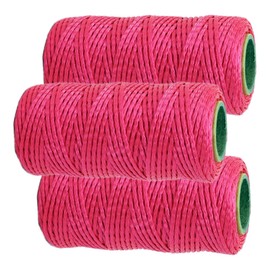 Dapetz ® 3 Pc Mason Line String Line, 70m Builders Building Nylon Brick Line Measuring Rope String for Gardening Or Masonry Tools,Twine String for Gardening,Pink