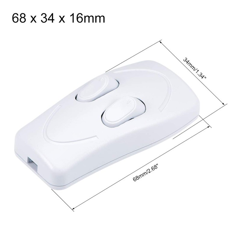 sourcing map Inline Cord Switch AC 250V 1A Duplex On-Off