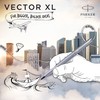 Parker Vector XL Rollerball Pen | Metallic Silver-Blue Lacquer on