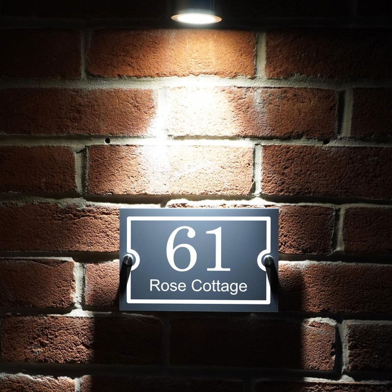 Badgemaster Modern Anthracite Grey House Number Sign Plaque Stainless Steel
