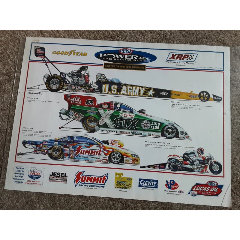 NHRA Vintage 2006 NHRA Powerade Champions Poster John Force Schumacher