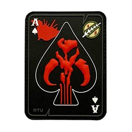 Mythosaur Skull Ace Spade Dead Card Patch (PVC Rubber- Hook Fastener Backing -BH7)