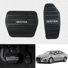 Kakash - Accesorios interiores personalizados para Nissan Sentra 2020 2021 2022 - Fundas de pedal de acelerador de gas de aleación de aluminio, antideslizantes, sin perforaciones, almohadillas para