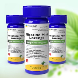 Rising Health Nicotine Mini Lozenge, Reduce Cravings and Stop Smoking with a Replacement Therapy, Mint Flavor (4mg - 72 Count)