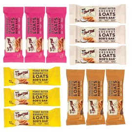 Bob's Red Mill Oat Bar Variety Pack, 3 Peanut Butter Jelly, 3 Peanut Butter Chocolate, 3 Peanut Butter Coconut, 3 Peanut Butter Banana, 1 CT