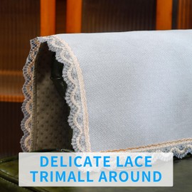 MINJIATEX Couch arm Covers,Non-Slip lace Sofa arm Covers Set of 2 Washable Sofa armrests Cover for Living Room Recliner Chair arm Cover Protectors for Leather armrest (YC-Light Gray)