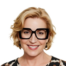 OCCI CHIARI Large Thick Reading Glasses 2.5 Women Stylish Square Readers Retro Black Frame 1.0 1.25 1.50 1.75 2.0 2.25 2.50 2.75 3.0 3.5 4.0