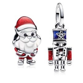 MSPOVOF Heart Christmas Animal Charms Bead for Bracelets and Necklaces, S925 Sterling Silver Charms for Birthday, Women’s Jewellery Gift, Cubic Zirconia