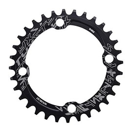 Bicycle Chainring, Mountain Bike 32 Teeth -38 Teeth BCD 104 Aluminium Alloy Single Crank Chainring for 104 mm Screw Pattern Mountain Bike (38T-Black)