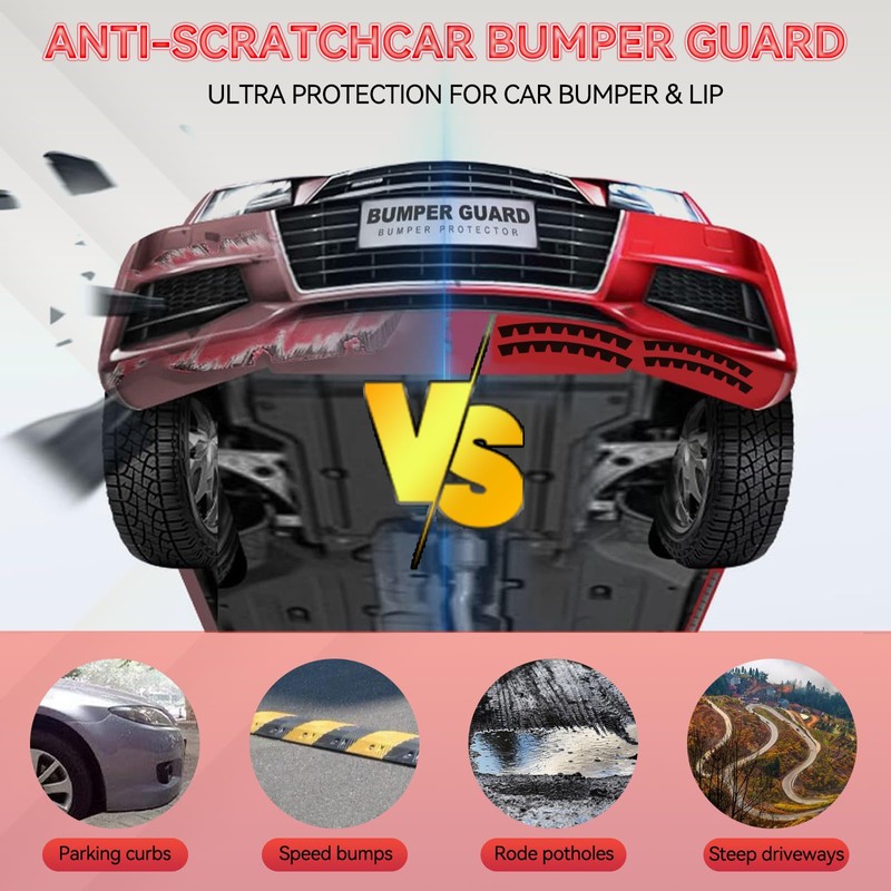 AUTOXBERT 8PCS SPORT Universal Car Front Bumper Guard Chassis Anti-Scratch