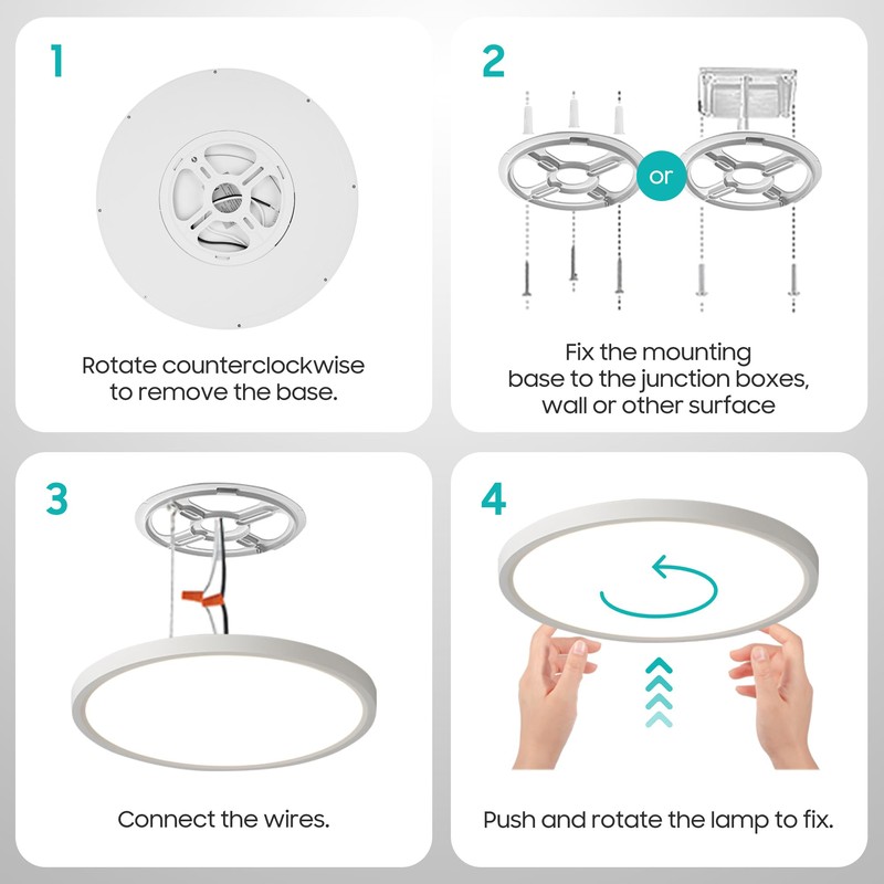 YELIOLED 6 Pack 12 Inch LED Flush Mount Ceiling Light,