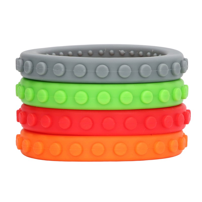 4pcs Baby Teethers Bracelet Silicone Refrigerable Heat Resistant Gum Relief